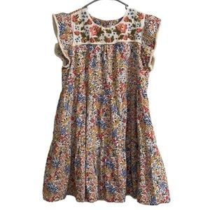 Anthropologie THML women floral embroidery mini dress in size L
